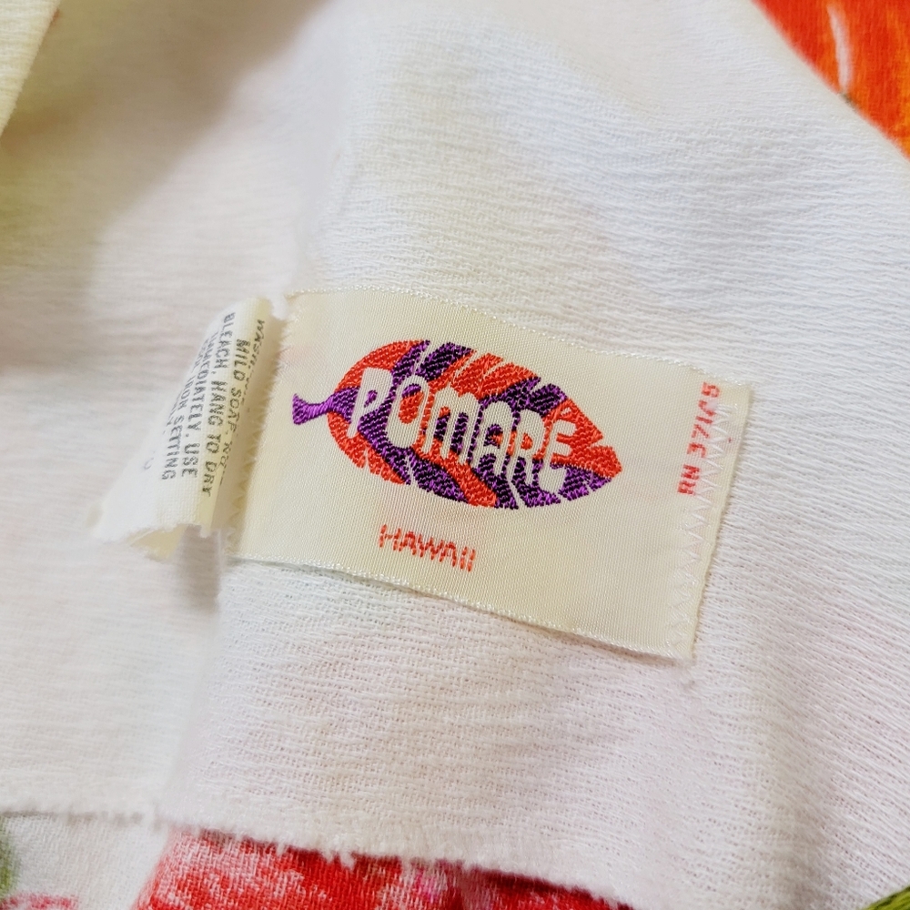 Vintage 1970's Pomare Hibiscus Print Midi Dress - Picture 5 of 5